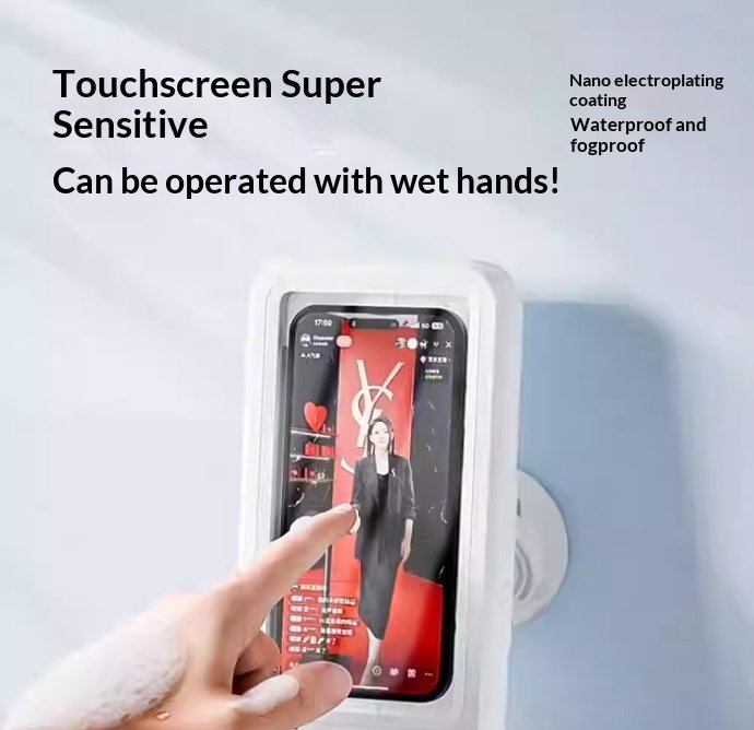 Bathroom Waterproof Mobile Phone Box Bluetooth Speaker Audio Bath TV Stand Mobile Phone Holder 360 Degree Rotation Touch Screen – Image 8
