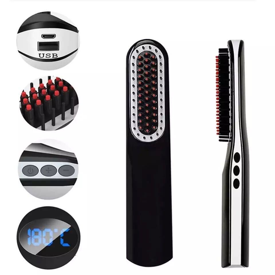 Usb Charging Straight Hair And Beard Comb – Image 5