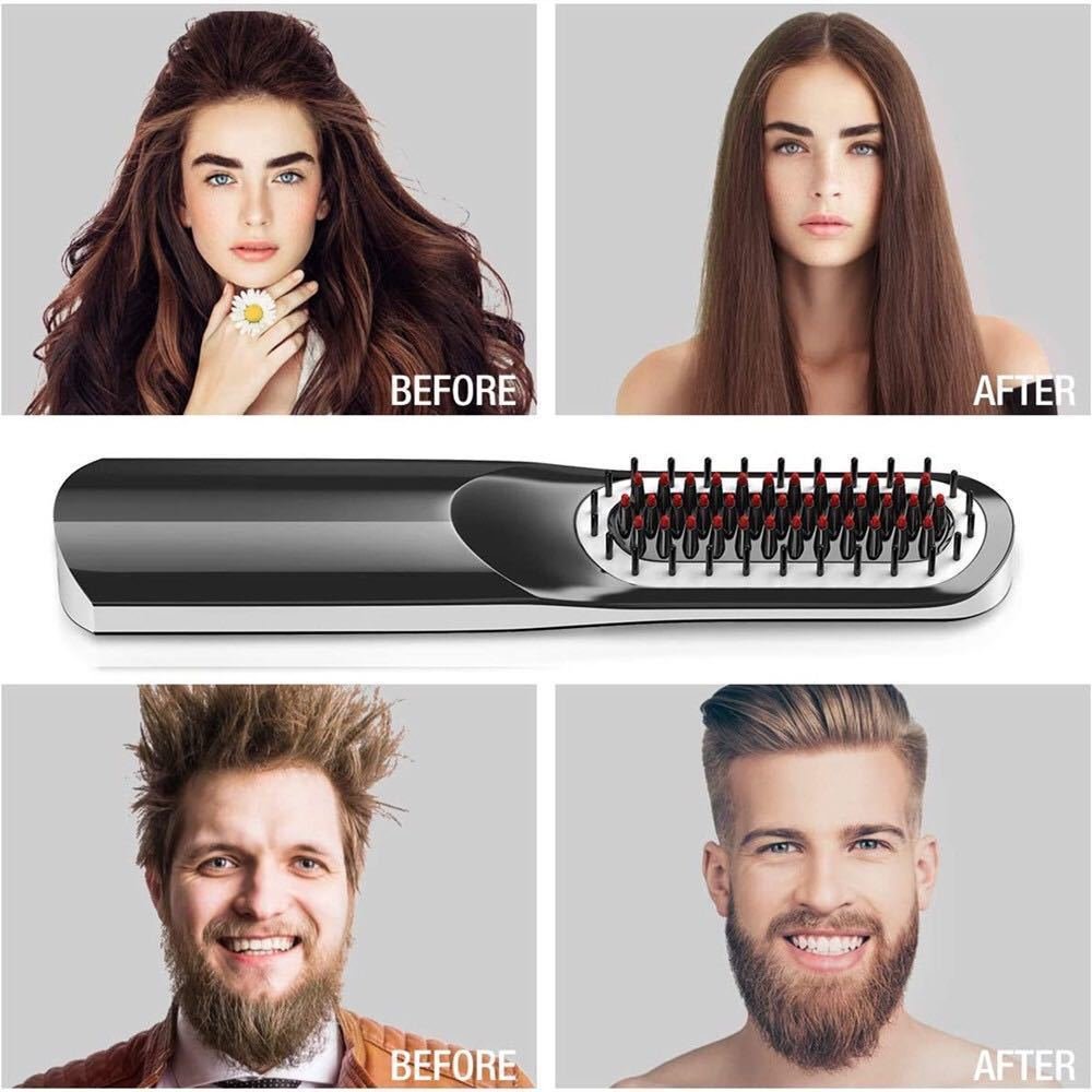 Usb Charging Straight Hair And Beard Comb – Image 8