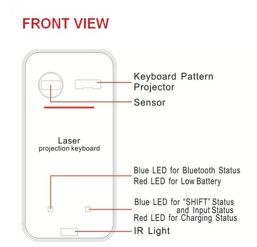 LEING FST Virtual Laser Keyboard Bluetooth Wireless Projector Phone Keyboard For Computer Pad Laptop With Mouse Function – Image 4