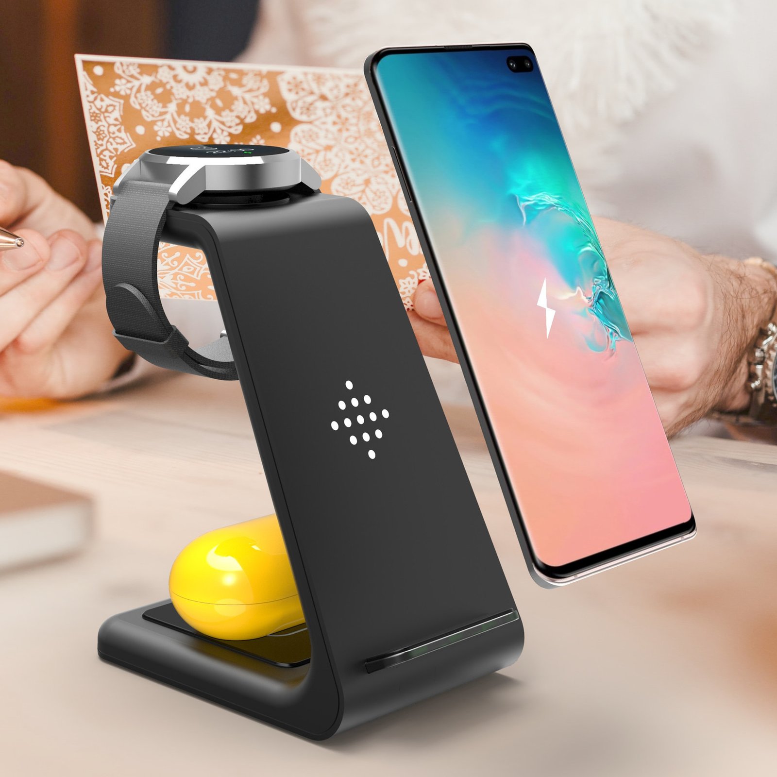 3 In 1 Fast Charging Station Wireless Charger Stand Wireless Quick Charge Dock For Phone Holder – Image 7