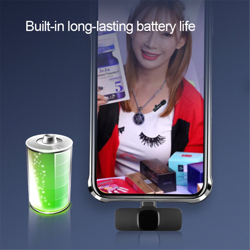 Wireless Lavalier Microphone Portable Audio Video Recording Mini Mic For I Phone Android Long Battery Life Live Broadcast Gaming – Image 9