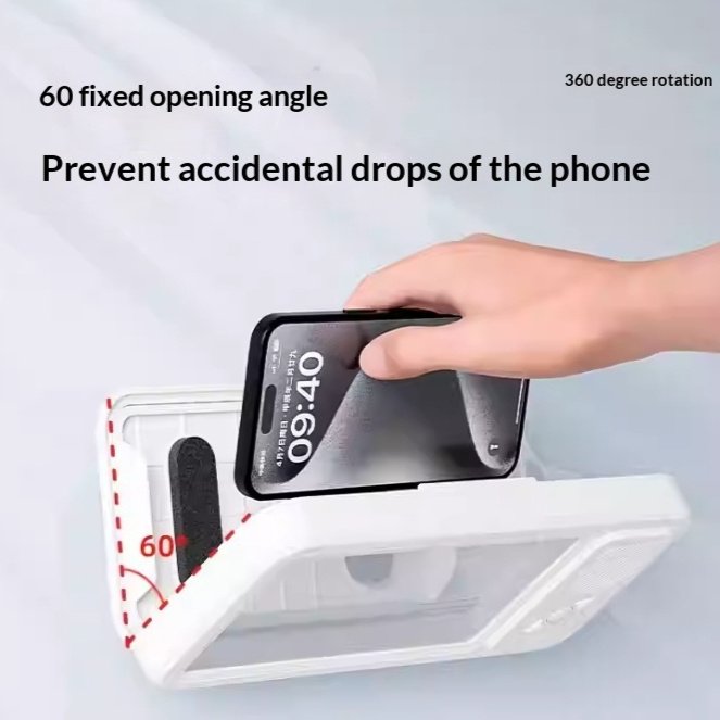 Bathroom Waterproof Mobile Phone Box Bluetooth Speaker Audio Bath TV Stand Mobile Phone Holder 360 Degree Rotation Touch Screen – Image 2
