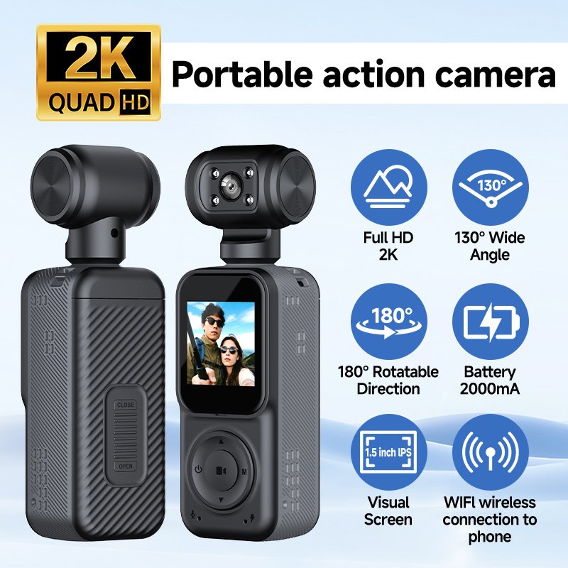 Panoramic Sports Camera Handheld DV Outdoor HD 4K Dual Lens Cycling Recorder Camera – Image 6