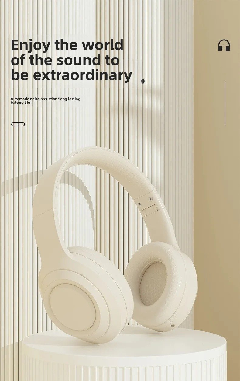 Over Ear HIFI Stereo Headsets Wireless Bluetooth Headphones Sports Gaming Earphones With HD Mic Support TF AUX Noise Reduction – Image 2