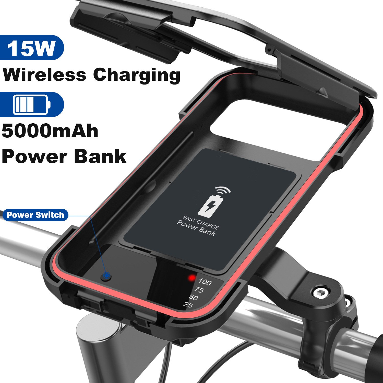 Waterproof Retractable Riding Bracket Wireless Charger – Image 7