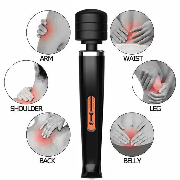 Magic Massagestab Wand Massager-Massagegerät-Wasserdicht-Vibrator-Stark Aufladba – Image 4