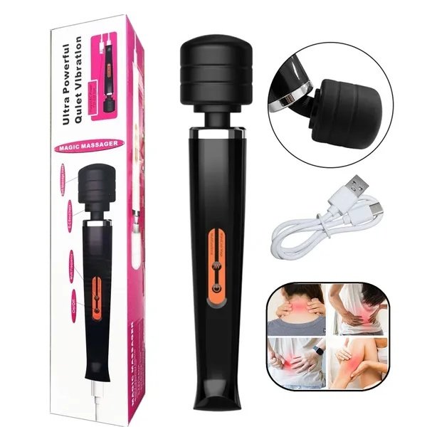 Magic Massagestab Wand Massager-Massagegerät-Wasserdicht-Vibrator-Stark Aufladba – Image 2