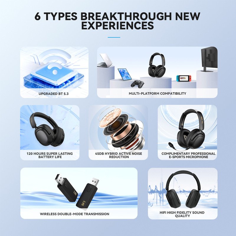 Active Noise Reduction Wireless Bluetooth Dual-mode Sports Headset – Image 2