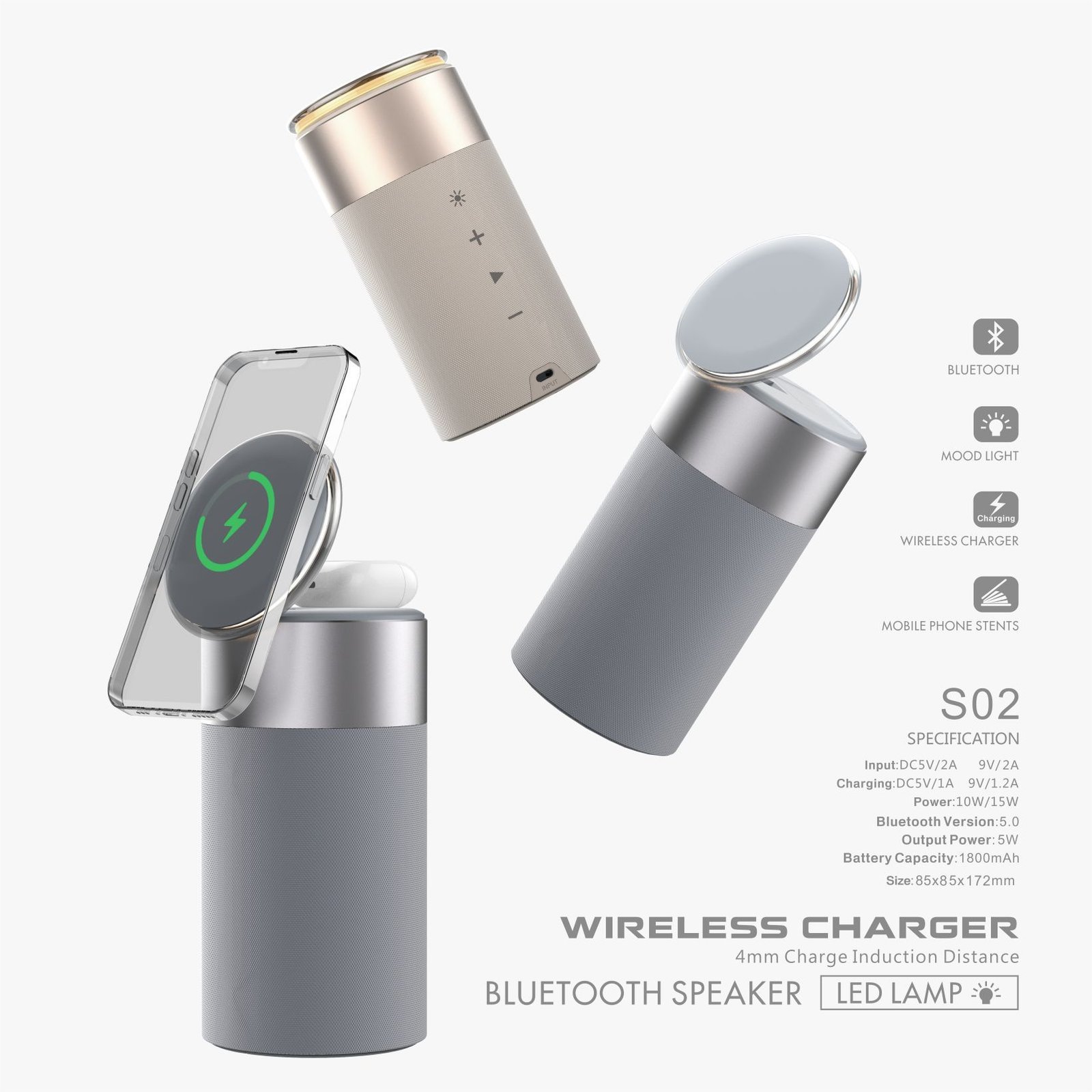 3 In 1 Multi-Function IPhone And AirPods Wireless Charger Portable Bluetooth Speaker With Touch Lamp For Home And Office – Image 10