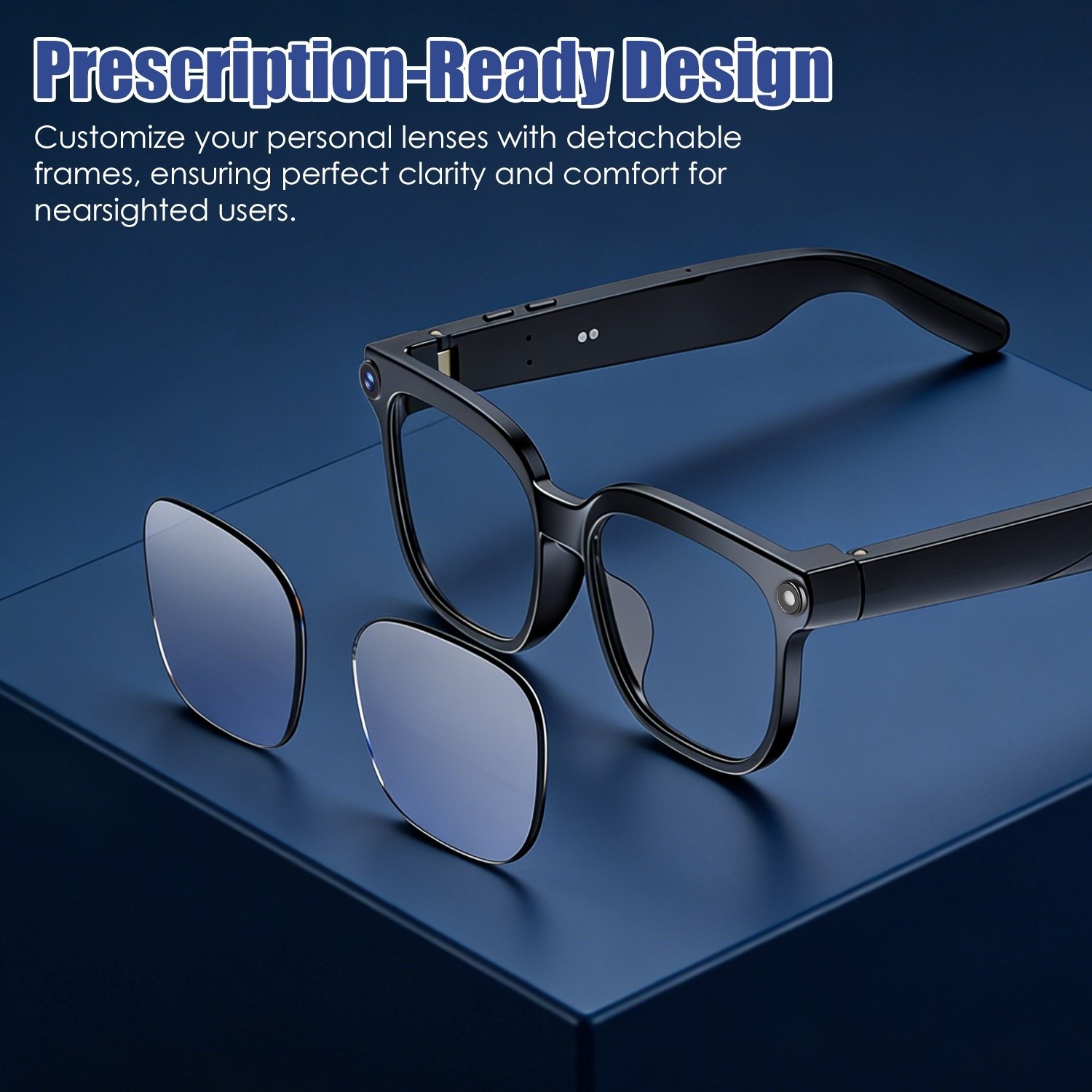 1Pc AI Smart Glasses With Camera And Audio 8MP HD1080P Real Time Translation 139 Languages Voice Assistant AI Photo Recognition Music Playback & Hands-Free Calling For Travel Meeting Vlog – Image 6
