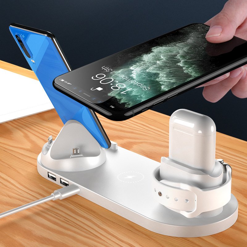 Wireless Charger For IPhone Fast Charger For Phone Fast Charging Pad For Phone Watch 6 In 1 Charging Dock Station – Image 3