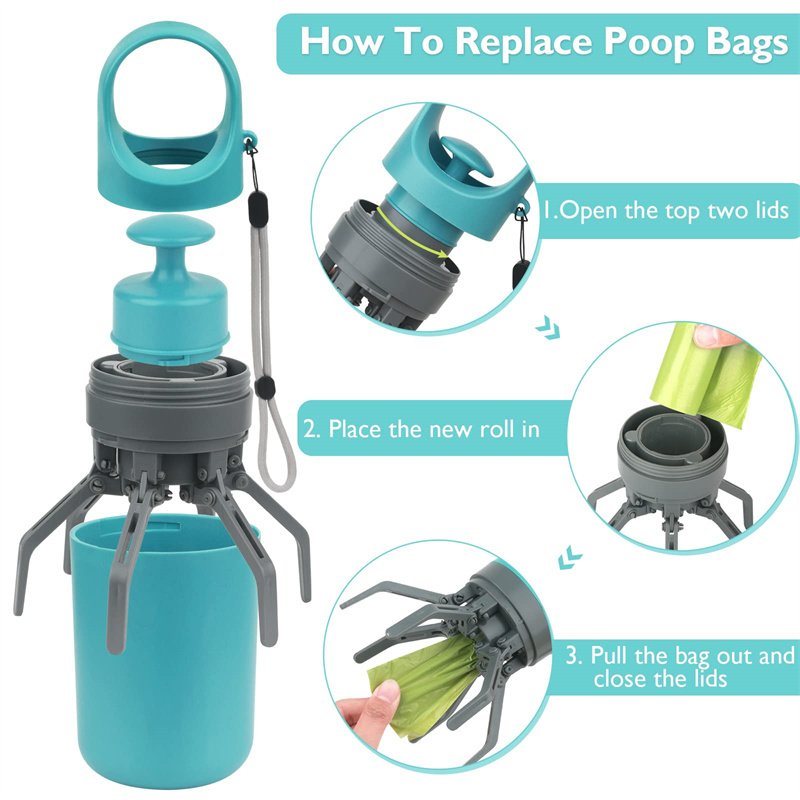 Portable Lightweight Dog Pooper Scooper With Built-in Poop Bag Dispenser Eight-claw Shovel For Pet Toilet Picker Pet Products – Image 8