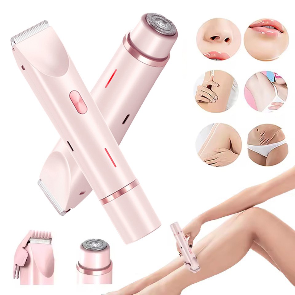 2 In 1 Hair Remover Women's Double Head Shaver Private Pubic Hair Trimmer Electric Razor Wet Dry Electric Body Hair – Image 5