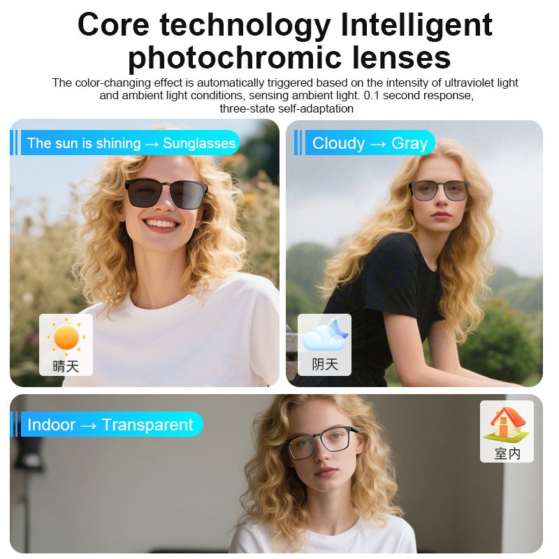 Ai Translation Smart Glasses Photochromic Bluetooth Wireless – Image 8