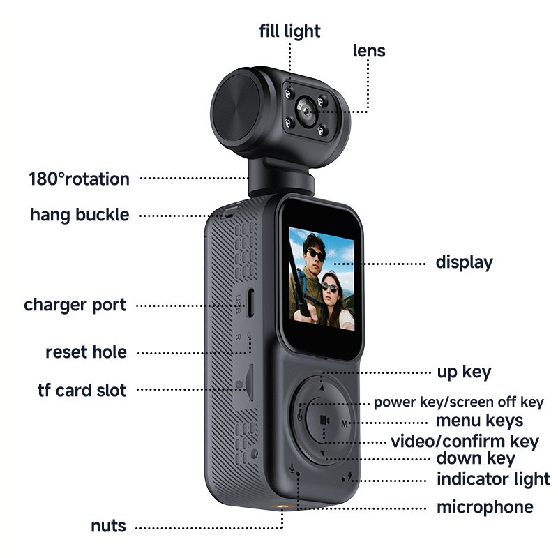 Panoramic Sports Camera Handheld DV Outdoor HD 4K Dual Lens Cycling Recorder Camera – Image 3
