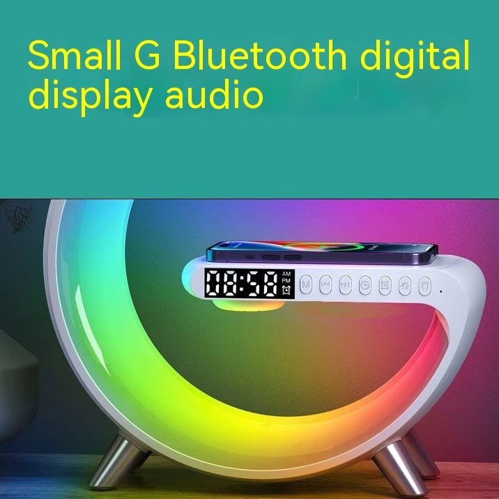 Bluetooth Speaker Colorful Atmosphere Light Wireless Charging Clock – Image 5