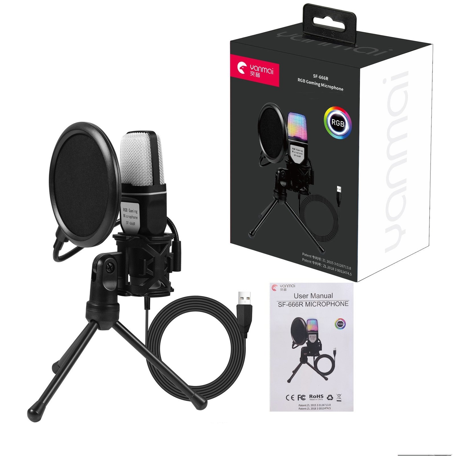 Clear Full RGB Capacitor Esports Gaming Desktop Microphone Computer Microphone – Image 5