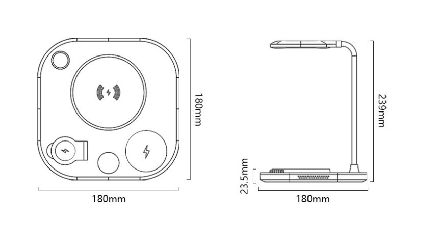 New Three-in-one Wireless Magnetic Charger 15W Fast Charging Desk Lamp Suitable – Image 2