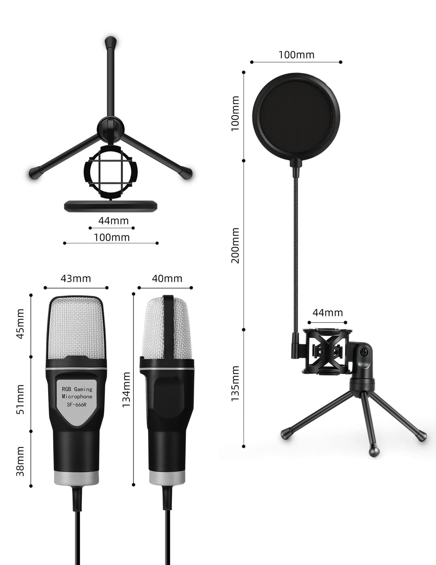 Clear Full RGB Capacitor Esports Gaming Desktop Microphone Computer Microphone – Image 6