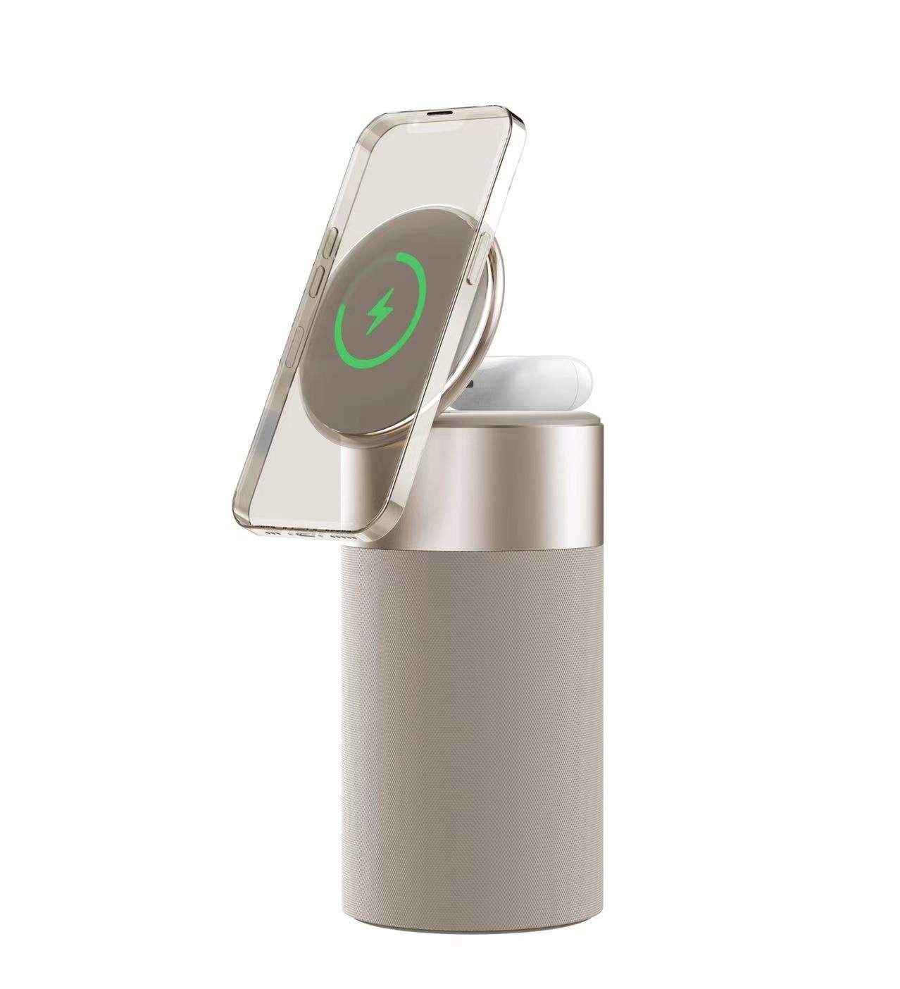 3 In 1 Multi-Function IPhone And AirPods Wireless Charger Portable Bluetooth Speaker With Touch Lamp For Home And Office – Image 4